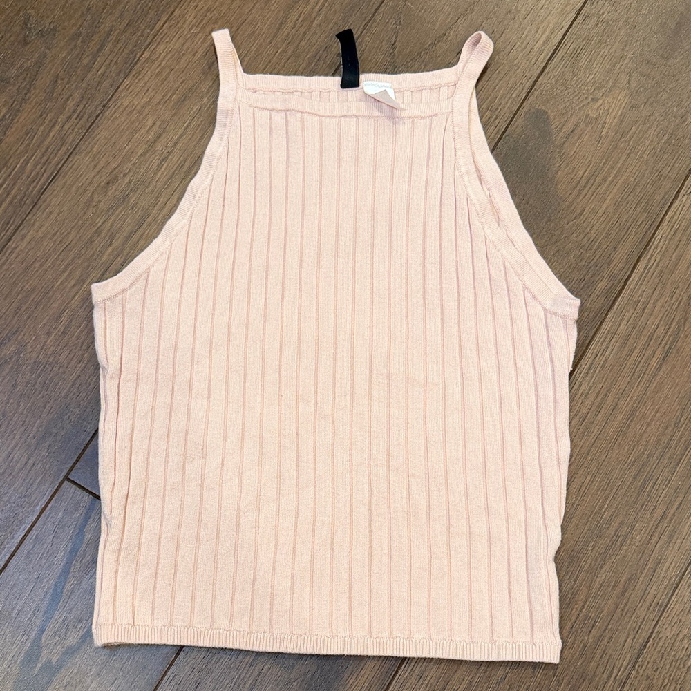 Divided H&M Ribbed Knit Tank Top - Light Pink - C11